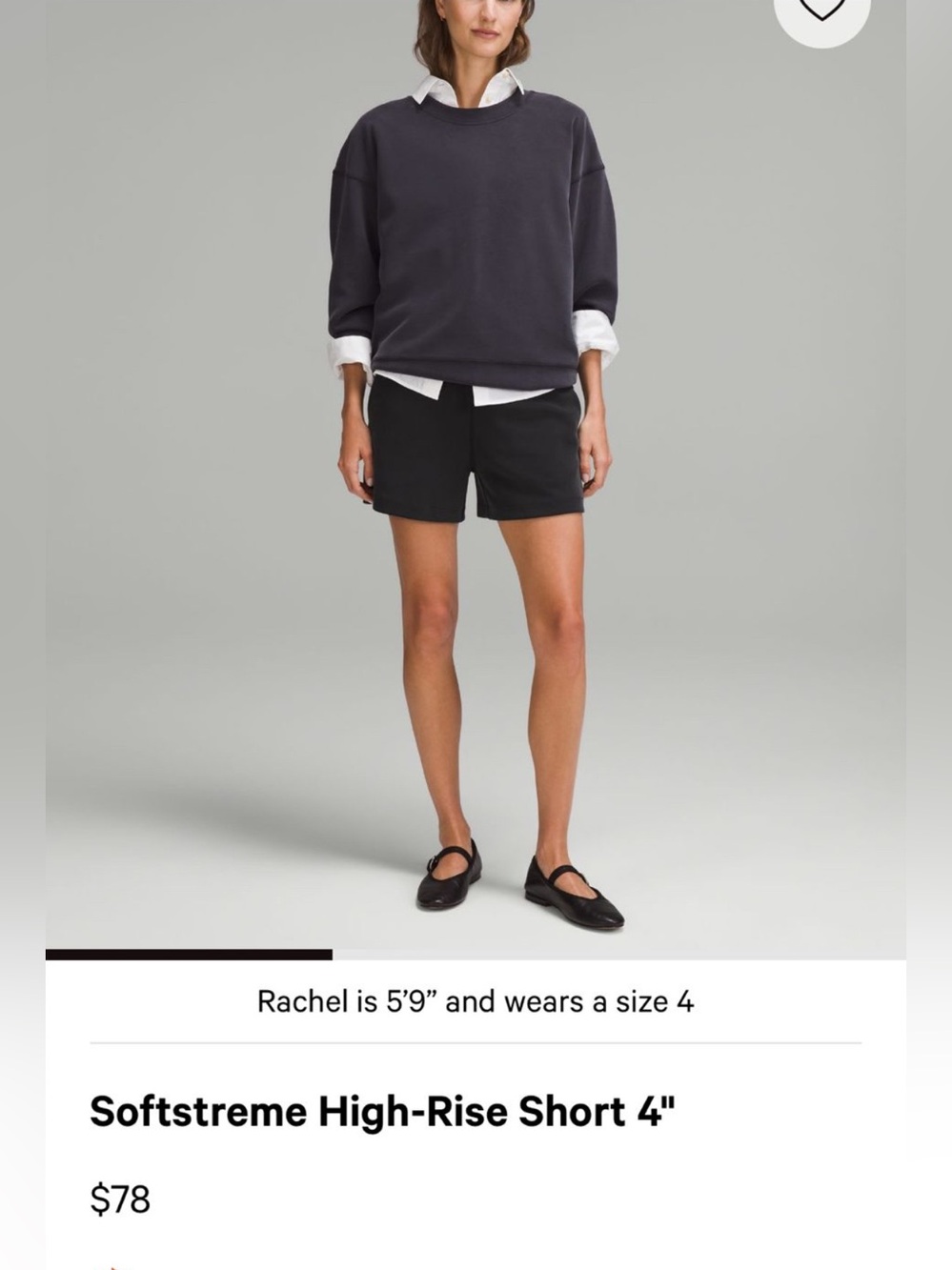 Lululemon High-Rise Short 4" - Black